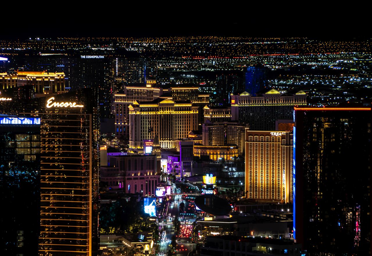 Las Vegas Strip and valley viewed from the STRAT observation tower